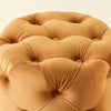 Yollo Round Ottoman In Suede - Oak Inside